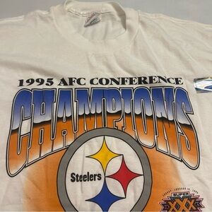Pittsburgh Steelers 1995 AFC Champions T-Shirt! NOS  Sz XLarge Vintage Delta Tag